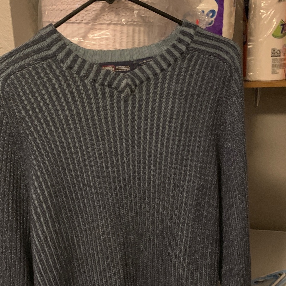 Womens  Blue V-Neck Sweater